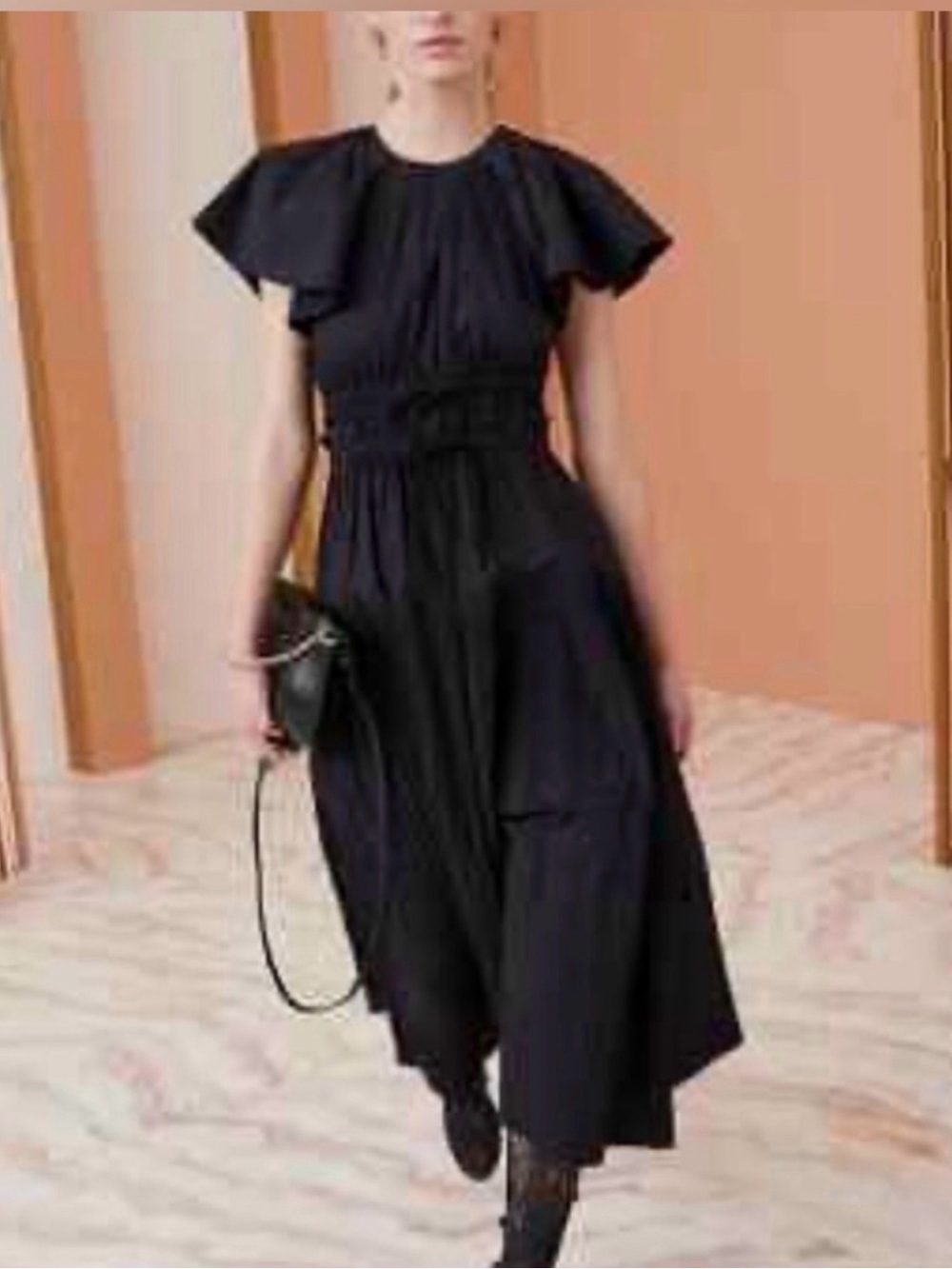 Ulla Johnson Darlene Black Midi Dress/Size 2
